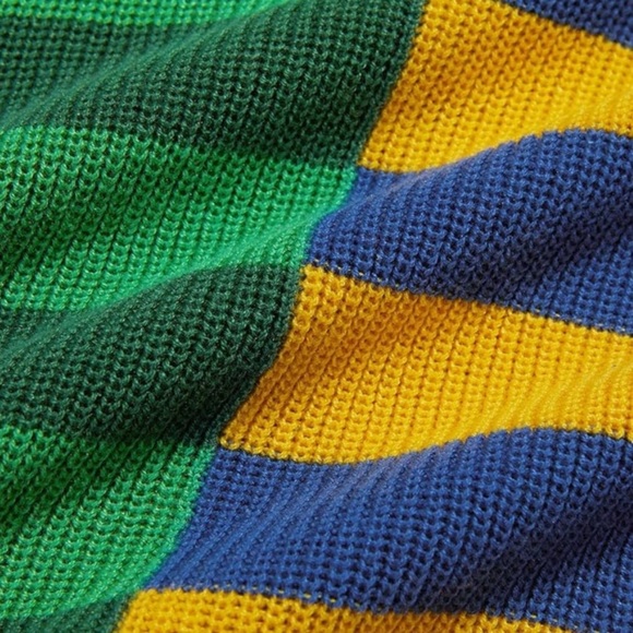 Wenrine Striped Dress Summer Knitted Scoop Neck M Color Block Casual Maxi Dress - Picture 7 of 10